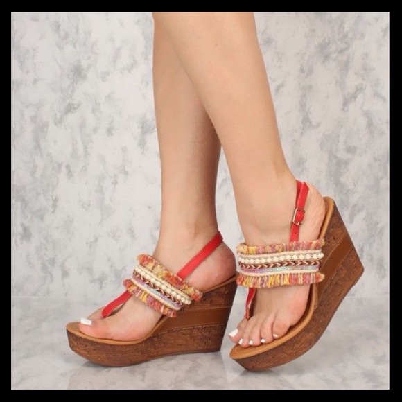 Forever Shoes Shoes - Slingback Texture Wedge Sandals!
